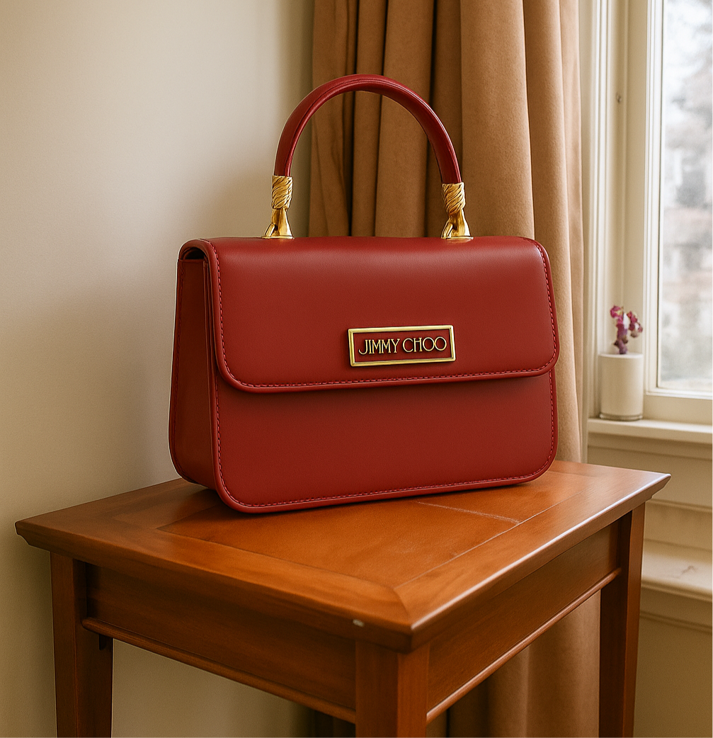 100% Imported JIMMY CHOO Handbag (Burgundy)