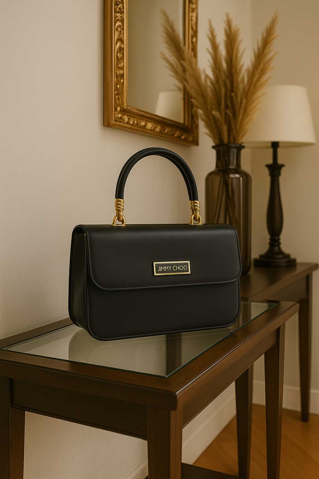 100% Imported JIMMY CHOO Handbag (Black)