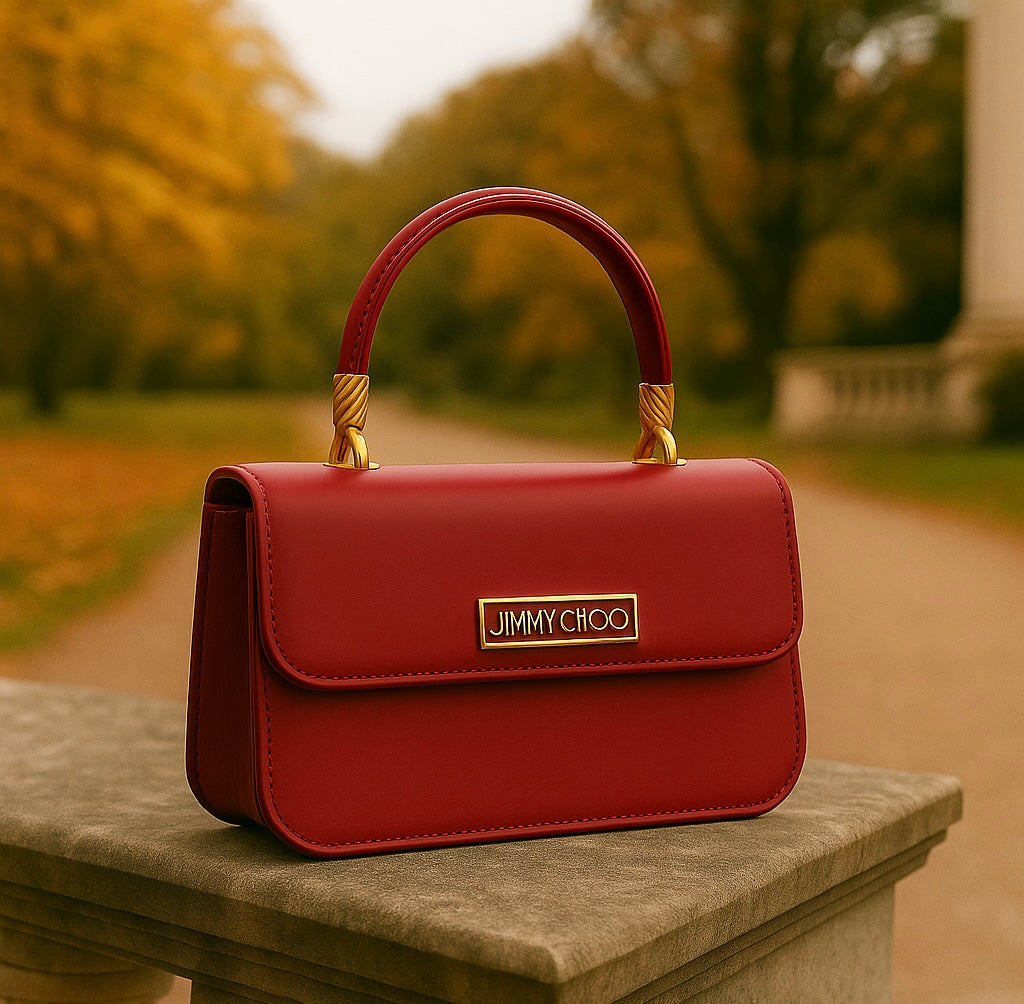 100% Imported JIMMY CHOO Handbag (Burgundy)